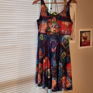 Blackmilk Disney Collab Beauty and Beast Tale as Old as Time Stained Glass Dress
